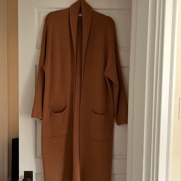 Mango Tan Long Cardigan Coat - Picture 1 of 5